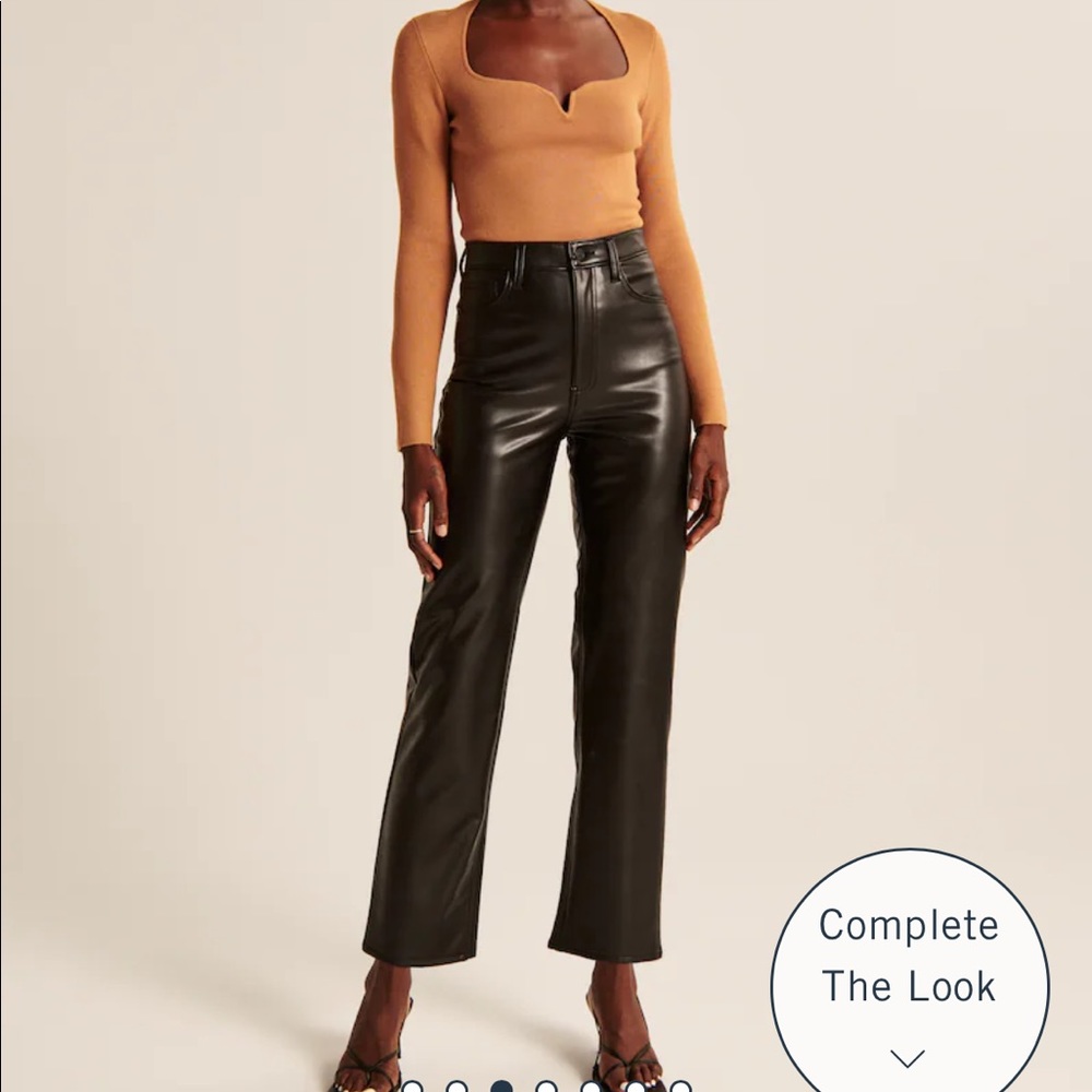 Abercrombie Curve Love Ankle Straight Leather Pant